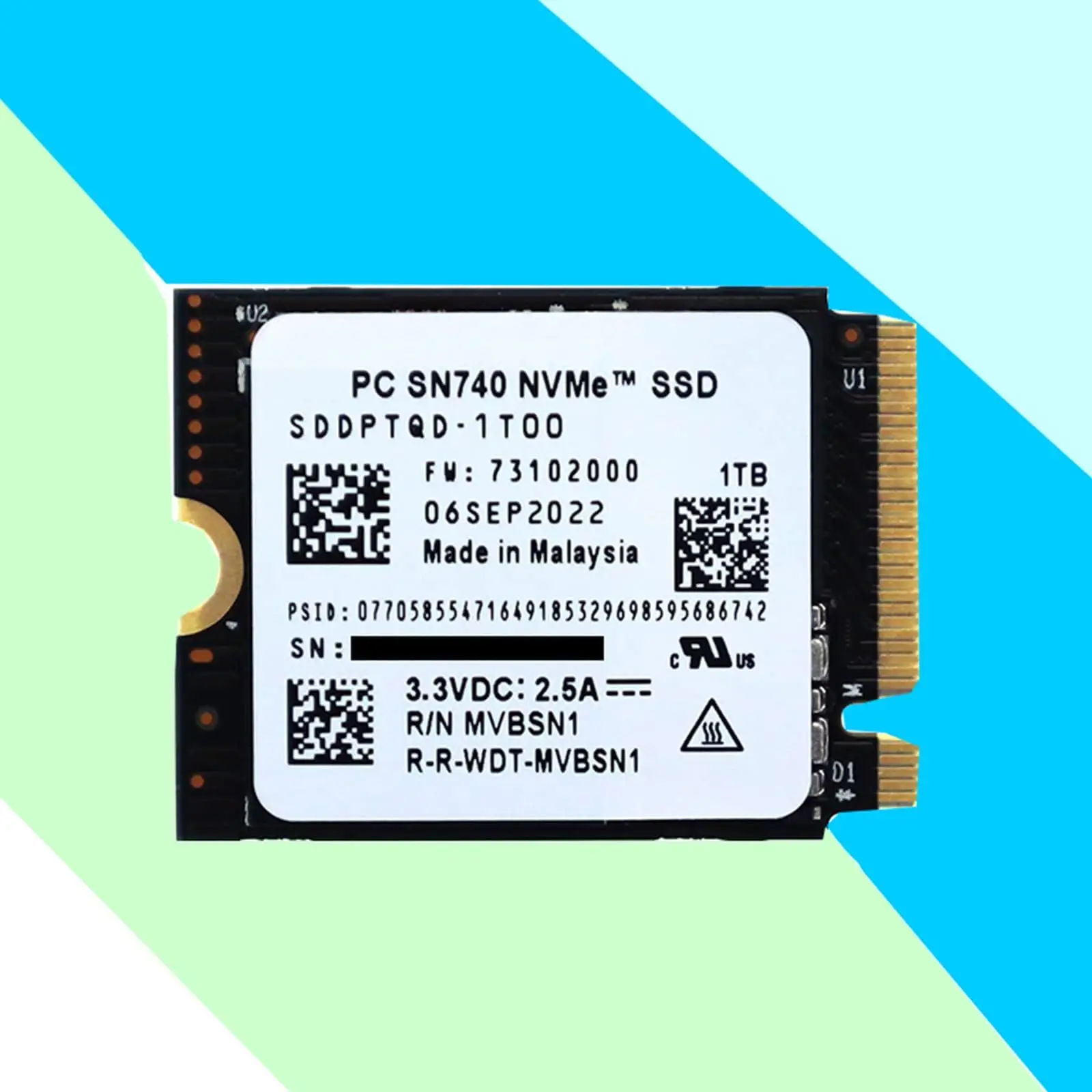 PC SN740 1 To M.2 2230 SSD NVMe PCIe 4.0 x4 pour ordinateur portable Steam Deck/ASUS ROG Flow X