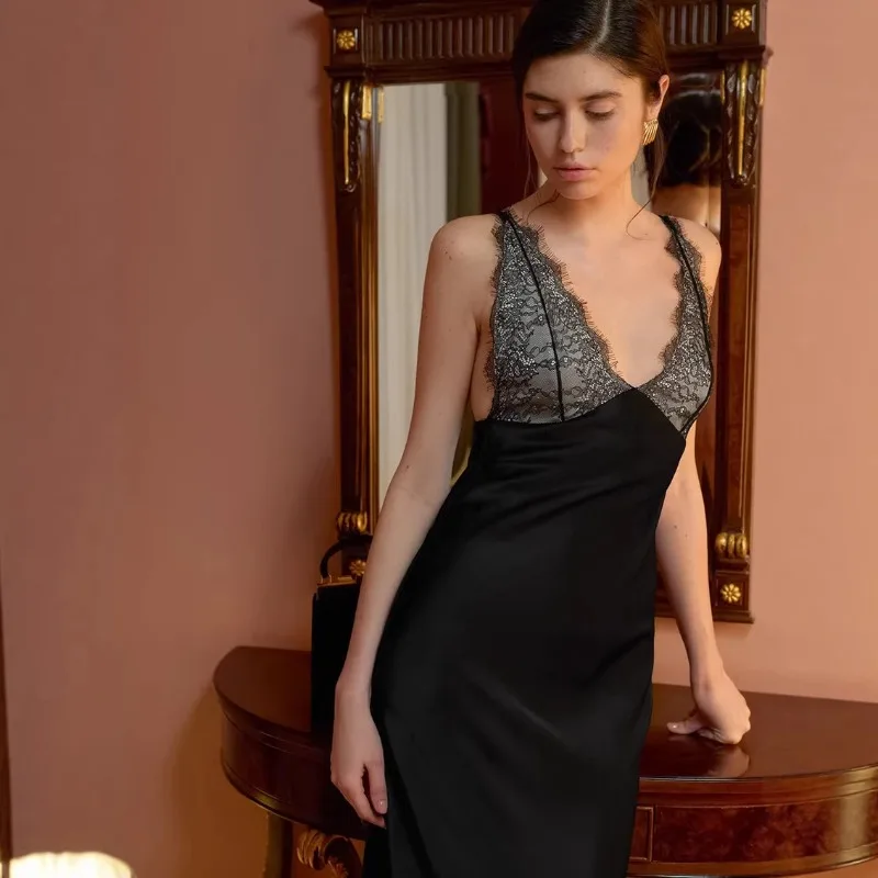 

Elegant Spliced Lace Evening Dress Regular Fit Long Dress Chic Summer Dress Fashion Women Clothing Party Club Gowns