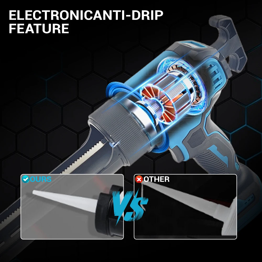 مسدس السد الكهربائي 6 تروس سرعة قابلة للتعديل لماكيتا/ديوالت 18 فولت-21 فولت بطارية مانعات التسرب مسدس الغراء ، مسدس الغراء ملء الدراسي