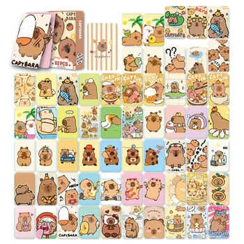92 Uds. Tarjeta de impresión de doble cara de capibara Animal Kawaii, tarjetas Lomo de dibujos animados, sesión fotográfica HD, tarjetas de colección de regalos para niños