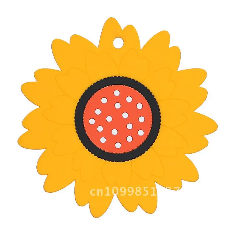 

Sunflower Silicone Placemat Heat-Resistant Anti-Scaling Bowl Plate Mat Coaster Nordic Pattern Household Table Mat PVC Material