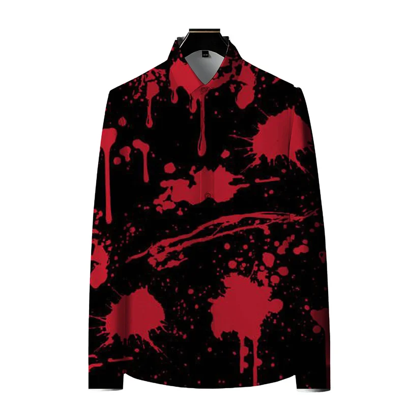 Camicie da uomo per feste di Halloween modello stampato in 3D Horror top di fascia alta di lusso Design di Design moda Casual