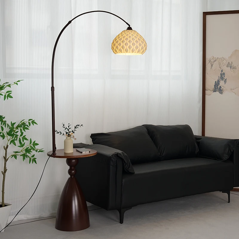 

Retro Light Luxury LED Floor Lamp Coffee Table Integrated Floor Lamp Living Room Sofa Bedroom Room Decoration Floor Lamp