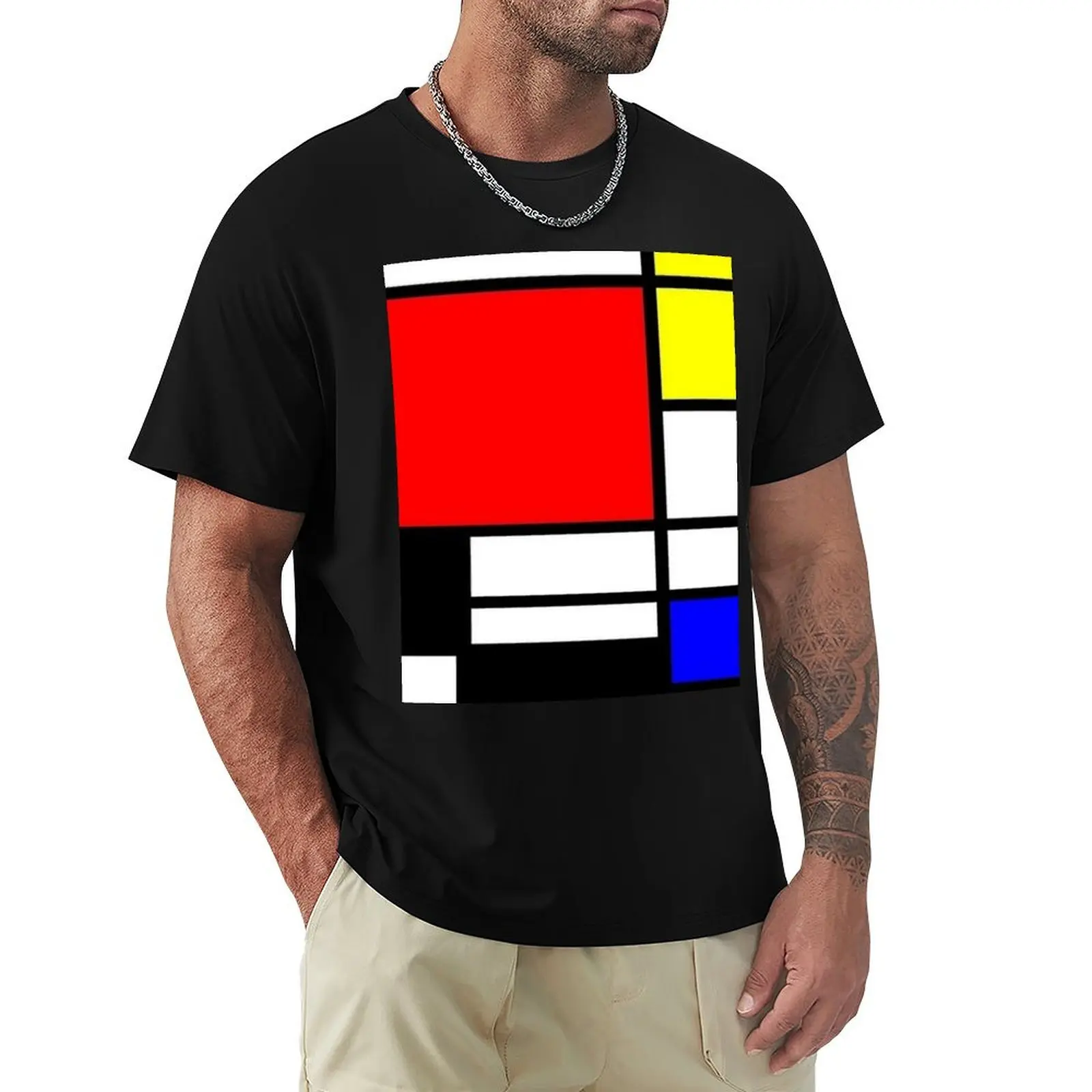 

Mondrian Minimalist Pattern T-Shirt oversized graphic t shirts mens shirts graphic tee