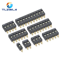 5PCS Toggle Switch SMD 1/2/3/4/5/6/8/10Pin Ibuw Slide Switch Socket 1 2 3 4 5 6 8 10 Bits Pitch 2.54mm Black Snap Switch