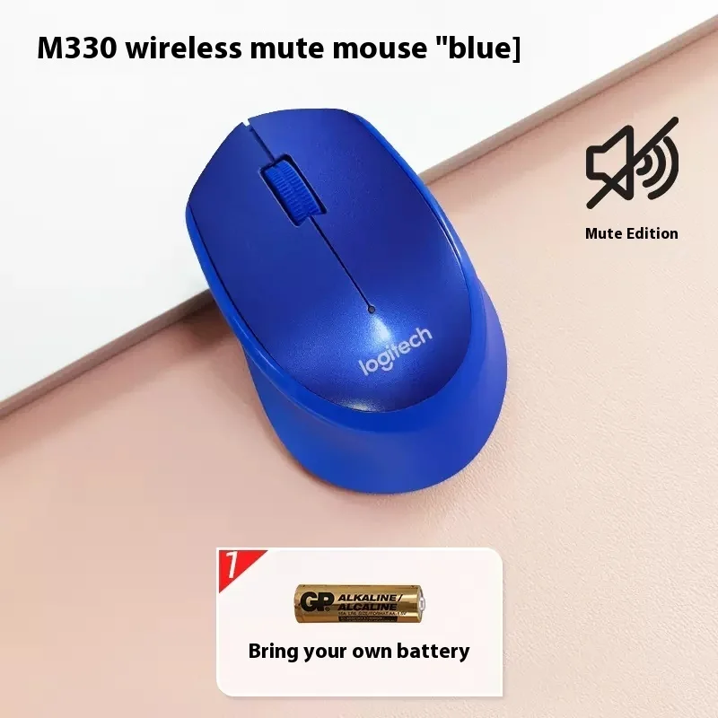 Logitech M330 Wireless Mouse Ergonomics 1000DPI Bluetooth Mouse Multi-mode rechargeable silent laptop mouse, blue