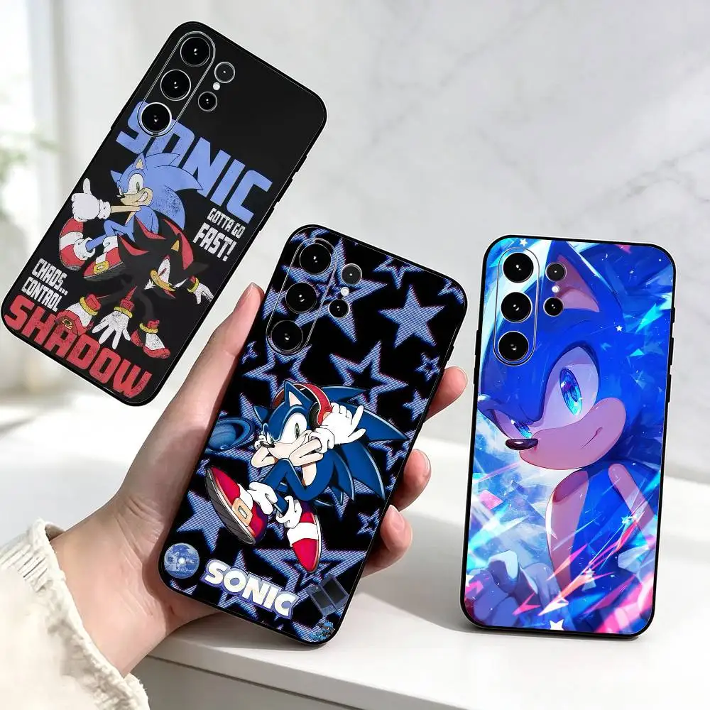 Sonic The H-Hedgehog  Phone Case Black Silicone Soft For Samsung S26,S25,S24,S23,S22,S21,S30,Ultra,Plus,Fe,Lite