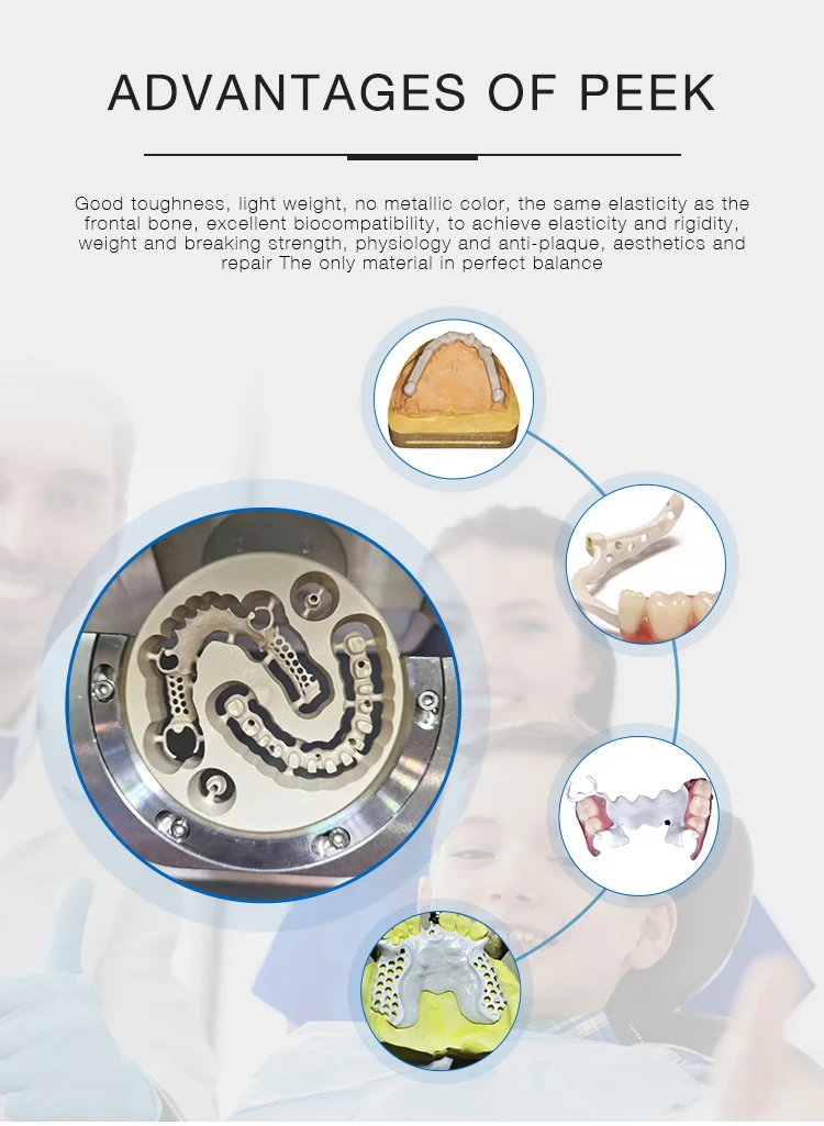 Lodden Dental Labor PEEK Block 98mm Naturgelb Gingivalweiß für CAD/CAM Schnitzarbeiten Dentallabormaterialien – Detail 3