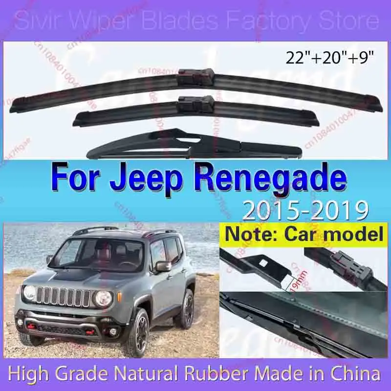 Car Wiper Blade Front Rear Window Windshield Rubber For Jeep Renegade 2015 2016 2017 2018 2019 BU 22