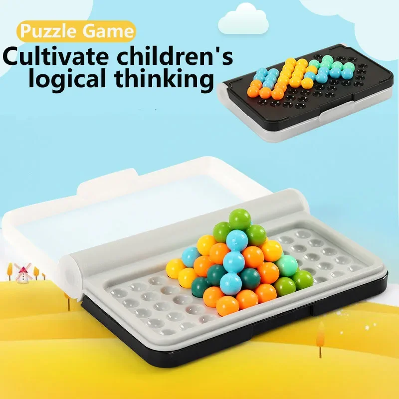 3D Bead Puzzle Logical Thinking Building Blocks 120 Challenges Intelligence Games Focus Travel Game Montessori Toys Kids Gift