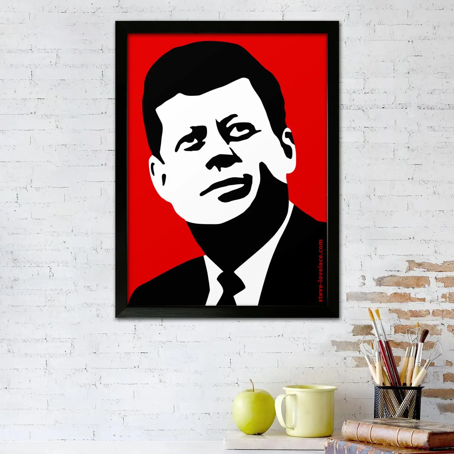 ملصق فني من القماش للرئيس jfk وفن جداري، طباعة صور، عائلة حديثة، ديكور غرفة النوم، ملصقات، لوحة زخرفية
