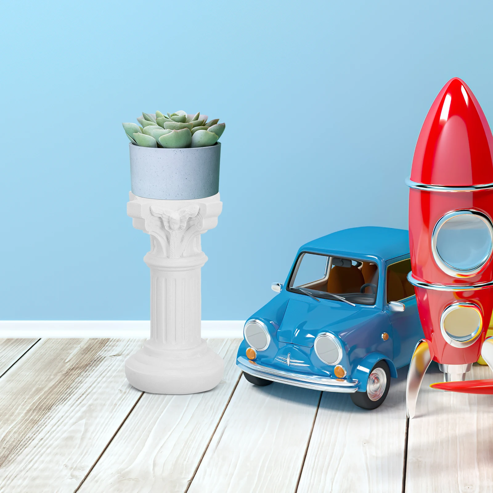 

1pc Mini Roman Pillars Resin Small Column Decorative Pillar For Wedding Home Party Table Holder Plant Stand Sand Scene
