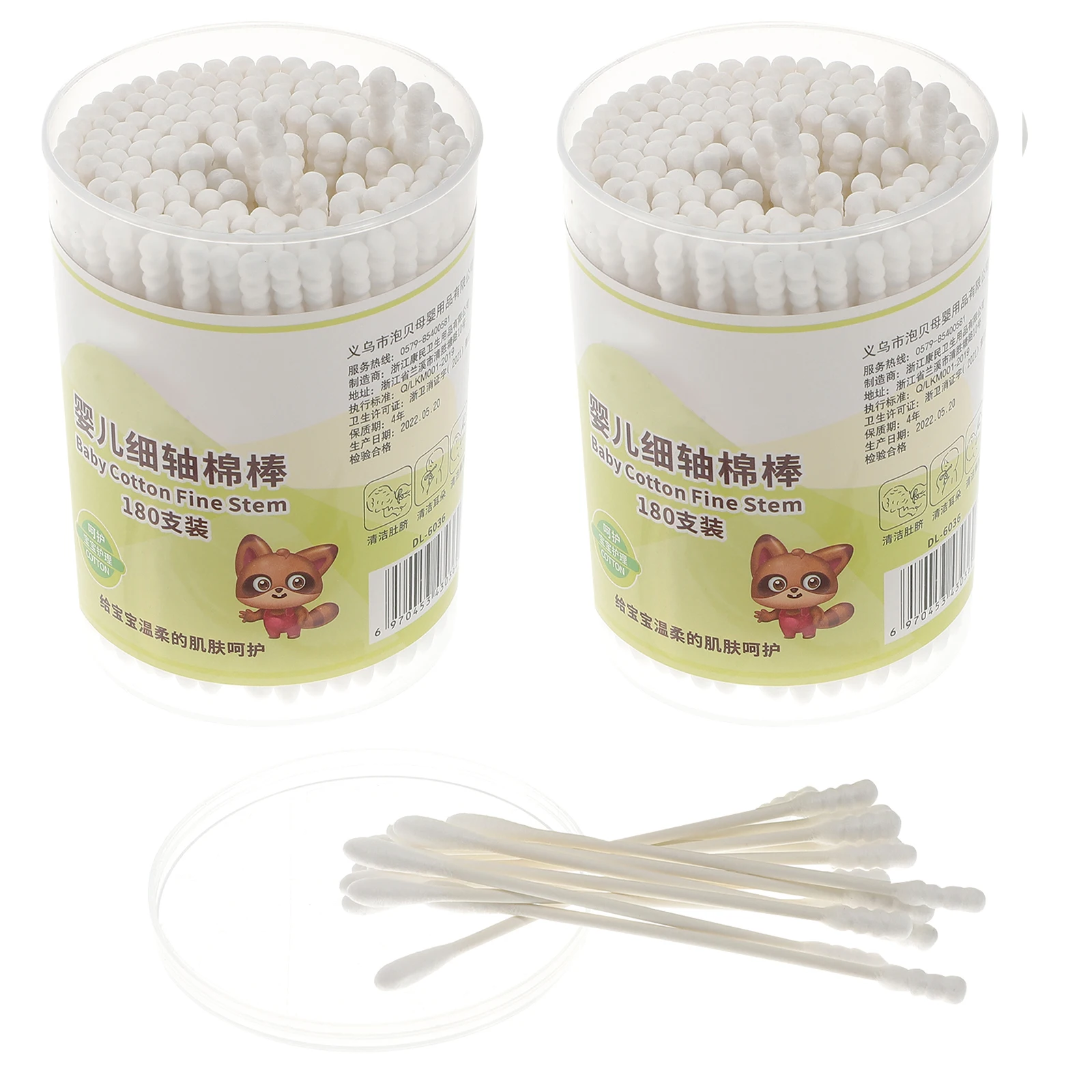 

360pcs Cotton Swabs Ear Nose Navel Cleaner Gentle For Newborn Infant Supplies White
