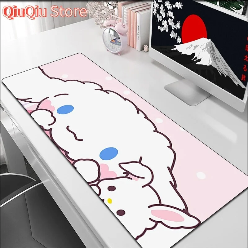 

Pink Cinnamorol Large Mouse Pad Pc Accessories Gamer Keyboard Gaming Computer Desks Anime Mats Desk Mousepad Cabinet Kawaii Mat