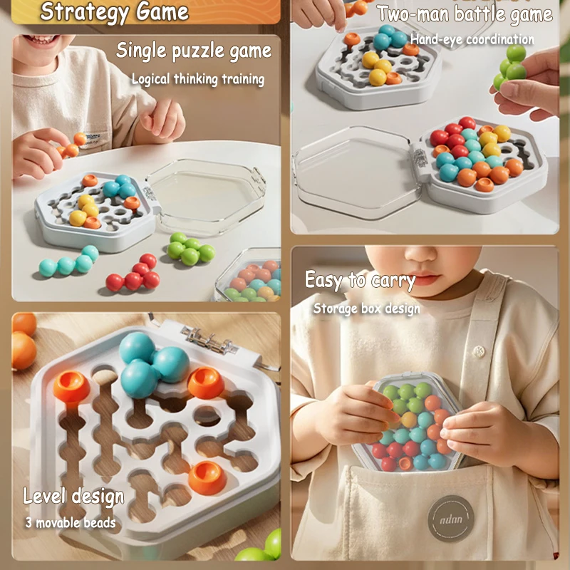 Smart 3D Magic Bead Puzzle Strategy Toys Kids Logice Thinking Challenge Brain Game Montessori Intellectual Clearance Travel Toys