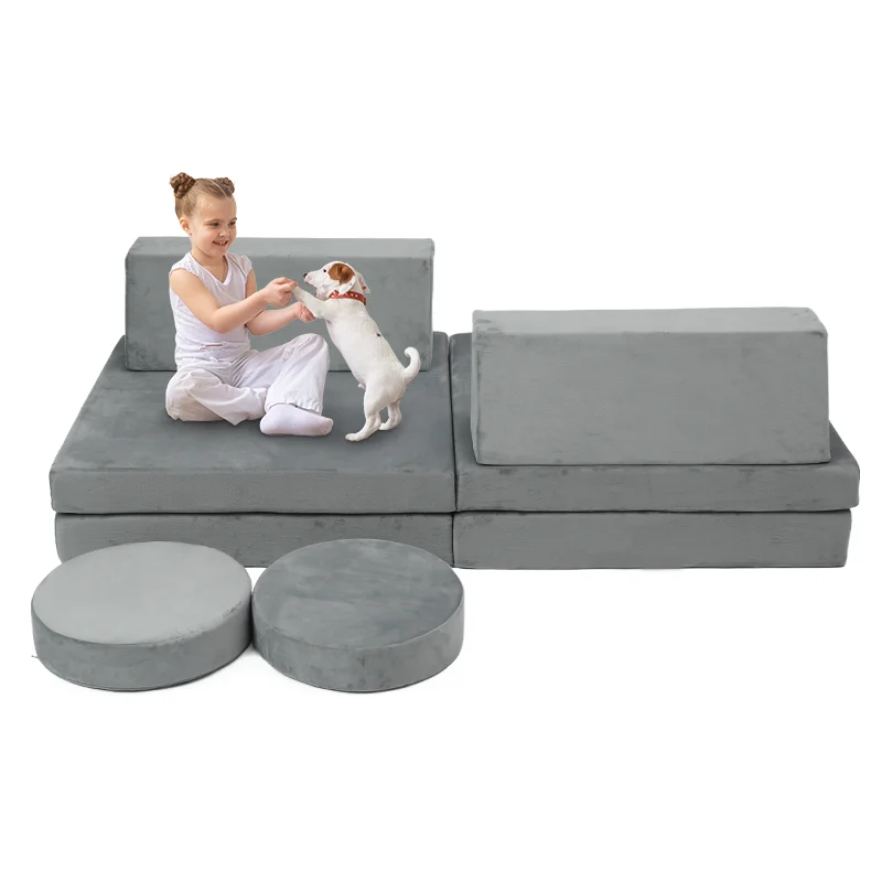 

2025 Trending Cheap Grey Couch Cushion Custom Living Room Furniture Floor Sofas Modular Set
