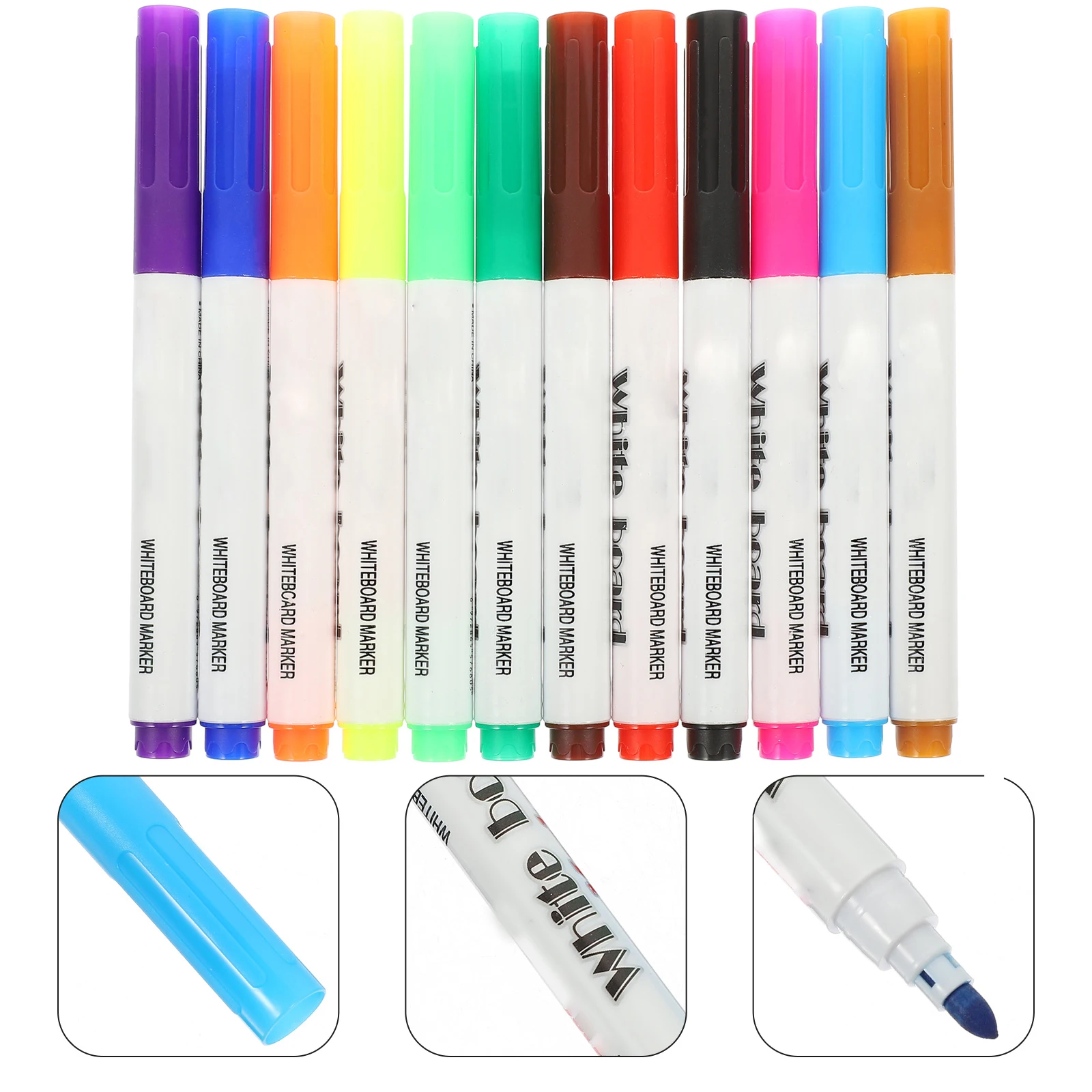 

12 Pcs Whiteboard Pen Marker Washable Dry Erase Markers High Capacity Pens Child