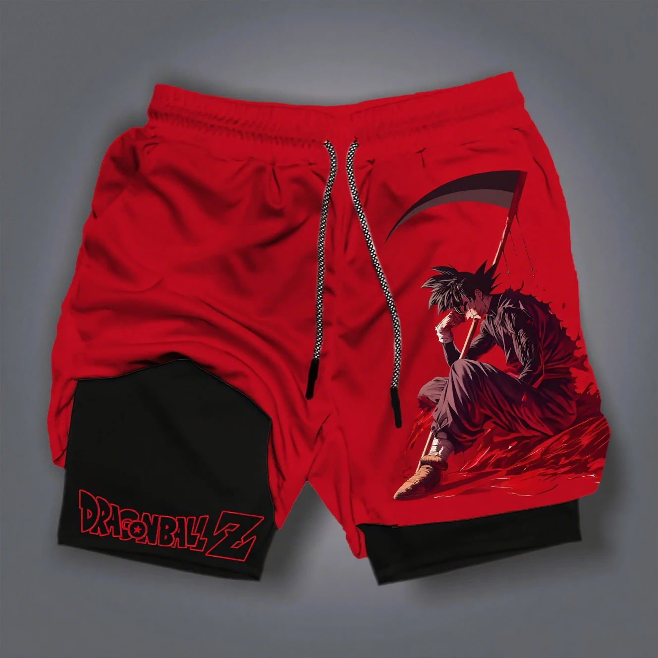 Nouveau Dragon Ball GOKU végéta Anime imprimé Double couche Shorts 2025 américain été hommes et femmes mode sport Shorts