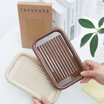단색 플라스틱 데스크탑 보관 정리함, 메이크업 보관함, 사무실 학용품, 연필 정리함 문구 펜 트레이  Best5