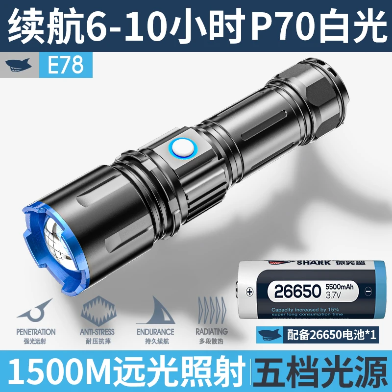 Torcia portatile ricaricabile sicurezza campeggio difesa illuminazione esterna torcia Lumen illuminazione Lanterna autodifesa