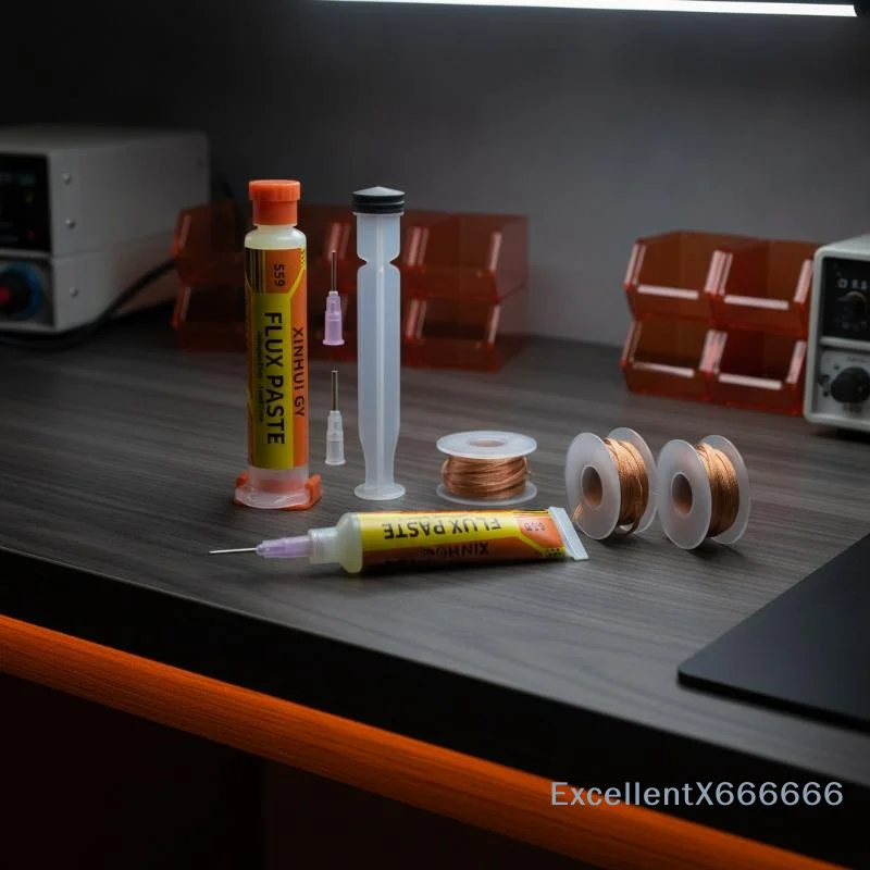 Solder Removal Accessory Kit 559 Desoldering Braid + NC-559 Flux Paste Syringe for Drone Electronic Component Repair