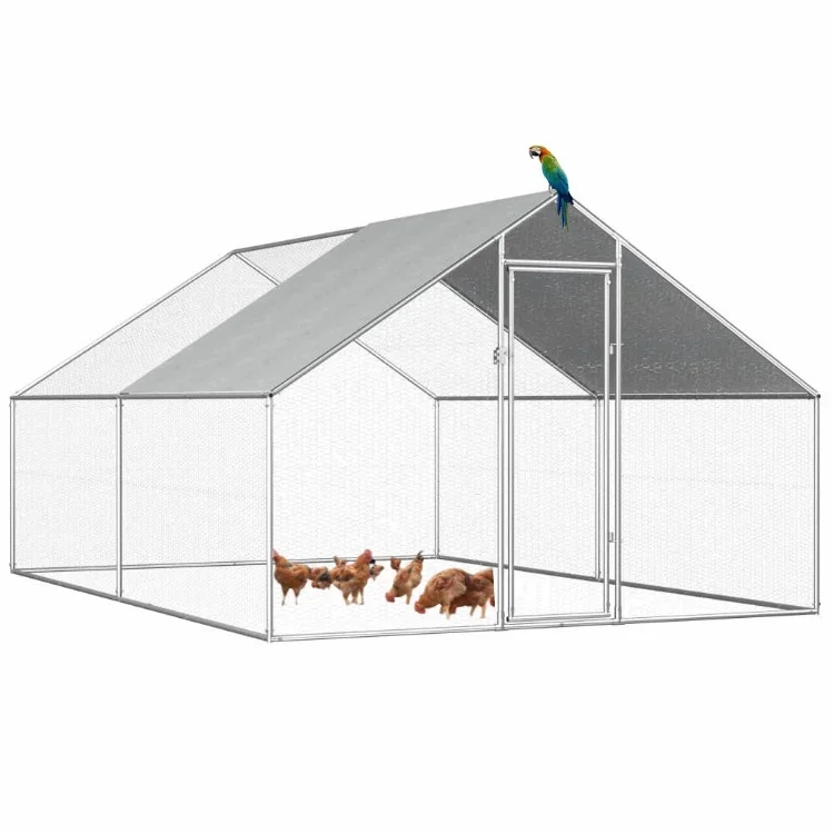 New Arrival Large Metal Chicken Coop Walk-in Chicken Enclosure Hen Run House Poultry Cage Chicken Coop Habitat Rabbit Fence Outd