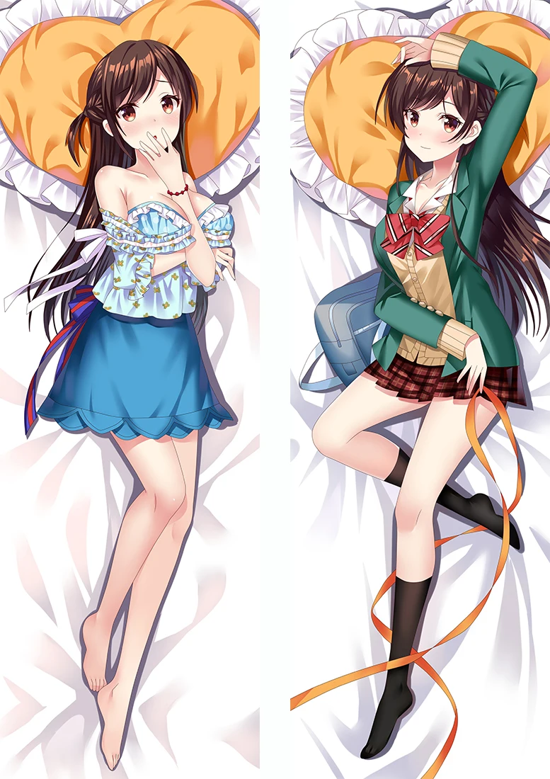 Anime Rent A Girlfriend Sarashina Ruka School Uniforms Sexy Dakimakura DIY Otaku Waifu Cosplay Custom Pillowcase