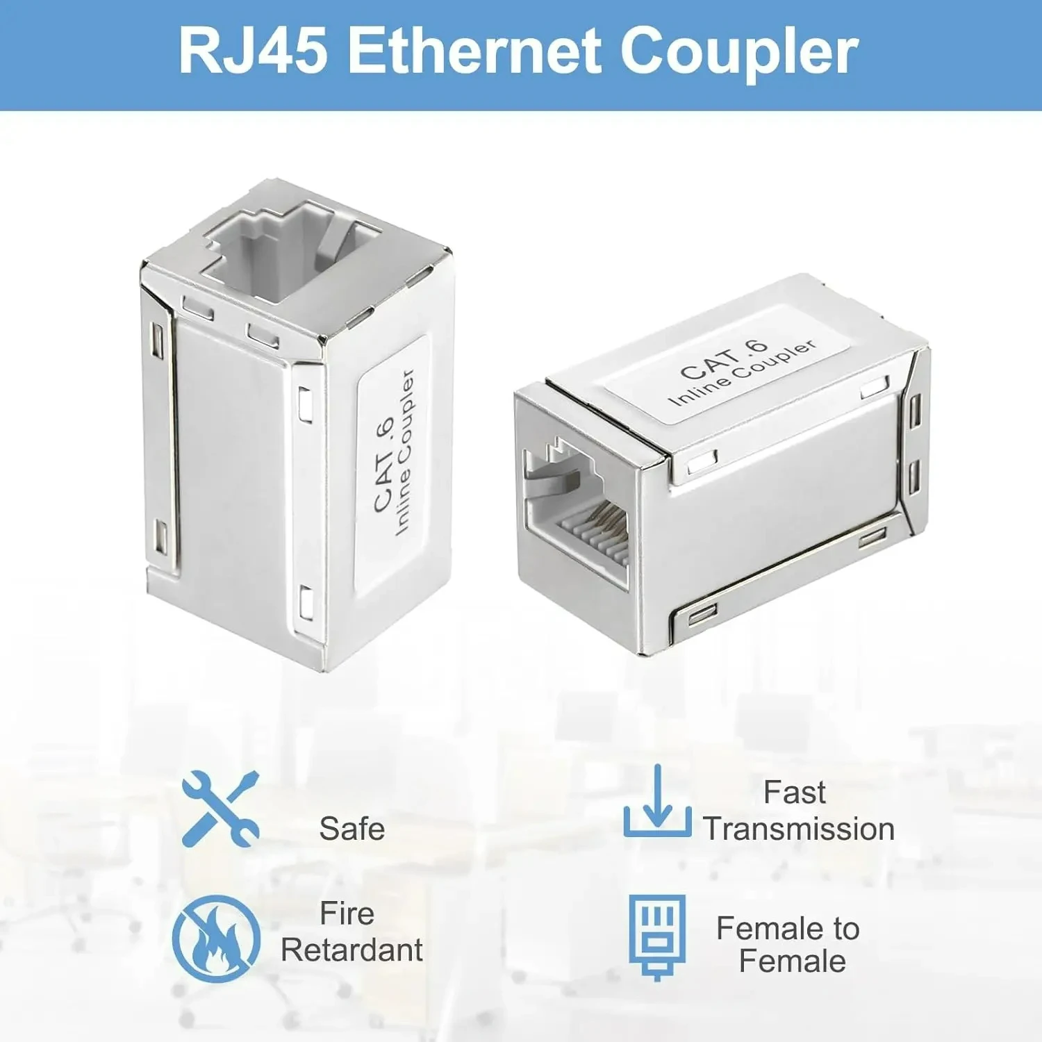CAT6/CAT5E/CAT6A RJ45 Shielded Ethernet Coupler Extender Adapter Female To Female RJ45 Connector Modular Inline Coupler