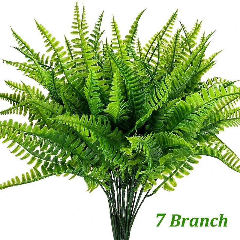 Fake Plastic Plants Decorations With 7 Branchs UV Resistant For Outdoor Home Kitchen Decor Garden Decoration Artificial Plants