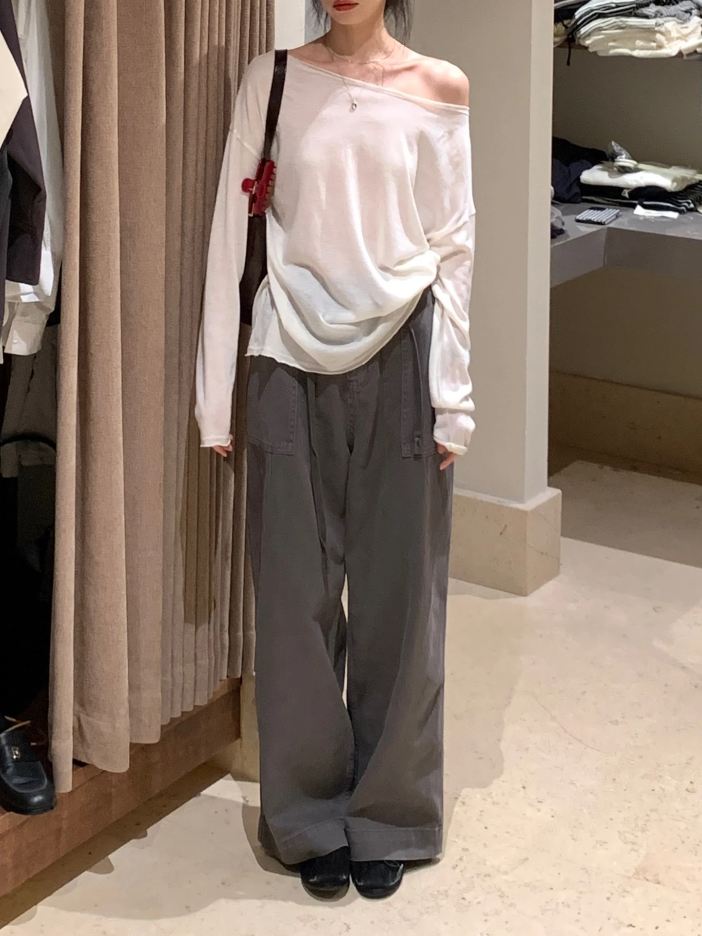 

Джинсы BRIVIN Korean ay Coffee с широкими штанинами и завязками, женские, осень 2025, новые, прямые, повседневные, ретро, длинные брюки