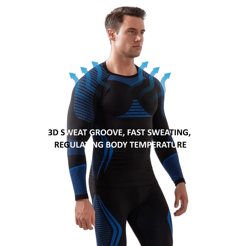 Men Women Ski Thermal Underwear Sets Quick Dry Compression High Elastic Tight Seamless Winter Sports Snowboarding Tracksuit