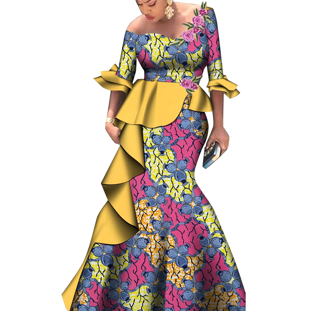 fitted lace wedding dress Binta Ankara African Print Flare Jacket Only Dress for Girls 6Years to 9 Years main image 1