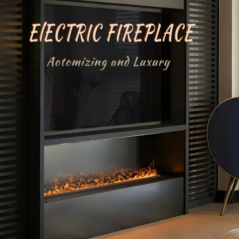 New 3D atomizing fireplace color flame humidifier atomizing smart indoor electric water mist APP remote control steam fireplace