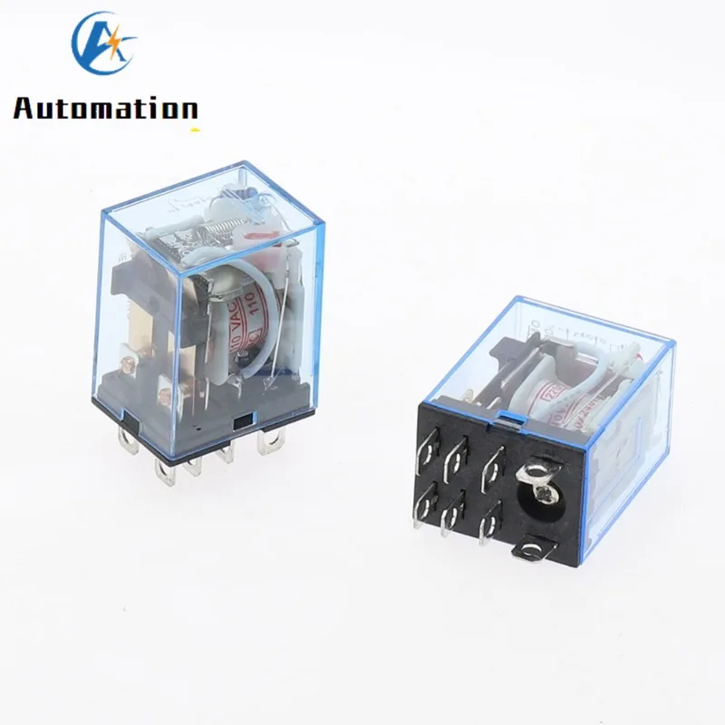 10Pcs LY2NJ HH62P HHC68A-2Z Electronic Micro Mini Electromagnetic Relay 10A 8PIN Coil DPDT AC/DC12v 24v 36v 48v 110v 220v 380v