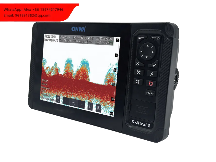 

K-Astral 8X (5-в-1) 8-дюймовый сенсорный морской GPS-картплоттер / AIS-транспондер / эхолот CHIRP / функция радара
