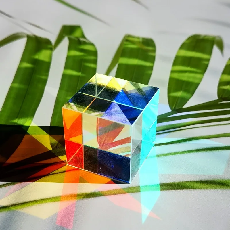 Glass Cube Dichroic Prism X-Cube Prisms for Photographic Beam Splitting Photography Accessories Decorate Gifts Cute Light