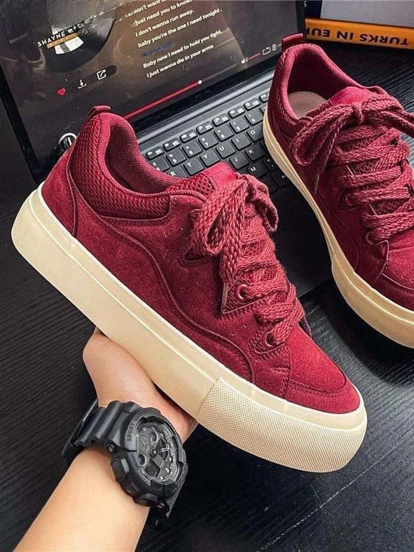 Tênis Esportivos Unissex de Cano Alto Estilo Hong Kong, Vermelho Angra, Versáteis e Modernos para Homens