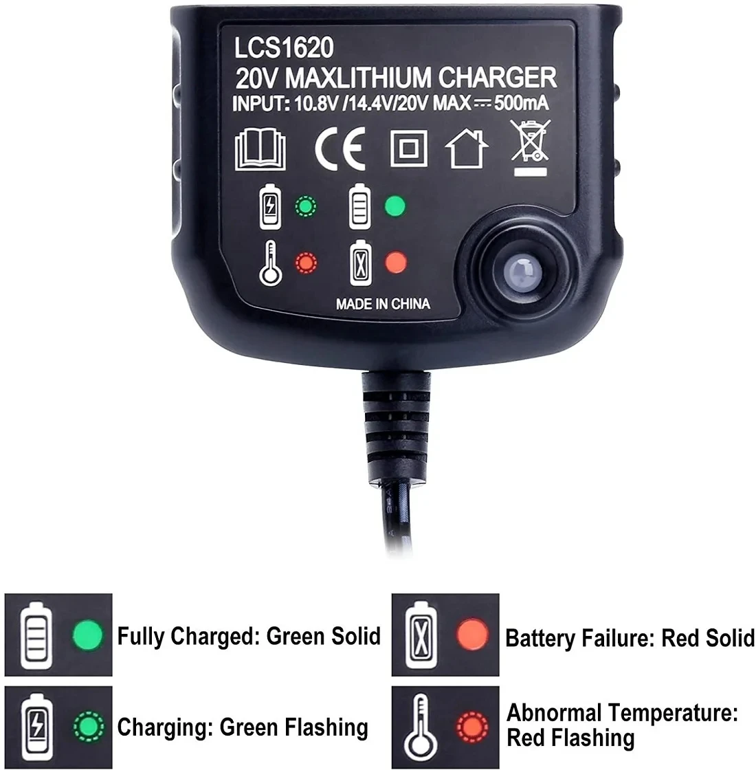 Li-ion Battery Charger For Black Decker 10.8V 14.4V 20V Serise LBXR20 Electric Drill Screwdriver Tool Battery Accessories