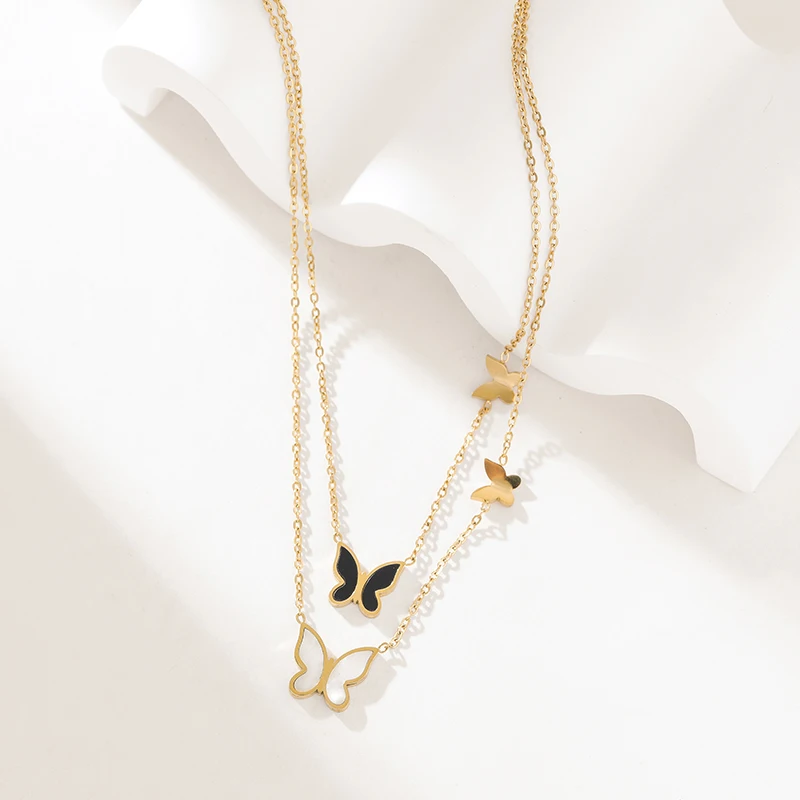 EILIECK 316L Edelstahl Halskette mit Weißem Zirkon-Blumenanhänger für Damen, Modische Drehbare Halskette, Wasserdichter Schmuck als Geschenk – Detail 14