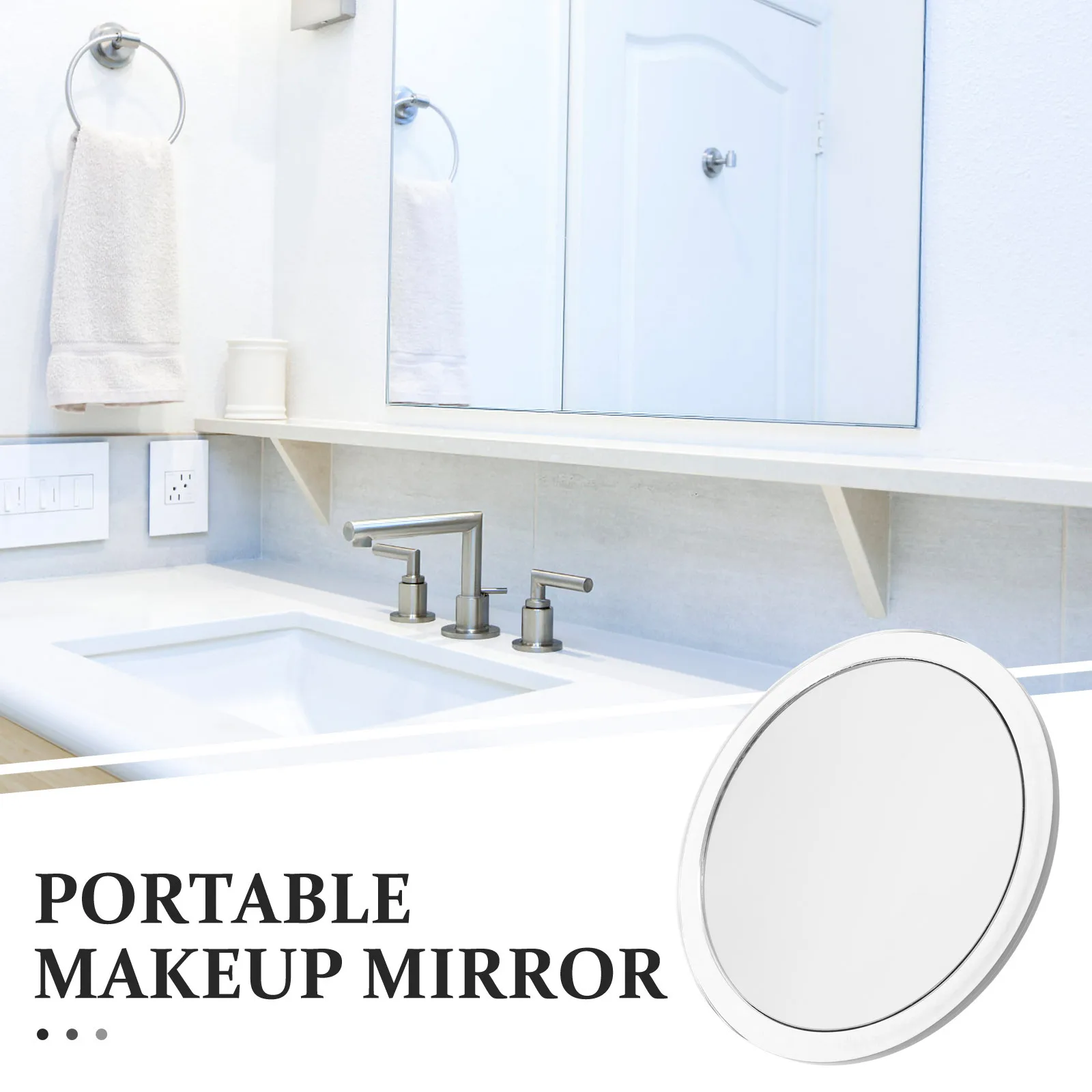

Magnification Makeup Mirror Bathroom Single Side Suction Cup Concave Design Portable Travel Mirror Clear Visibility