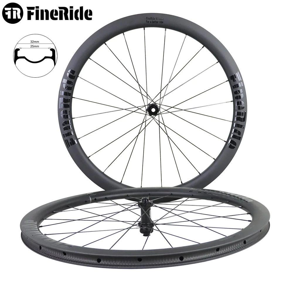 

T700 T800 Quality Carbon Fiber Disc Brake Climbing Wheelset Gravel Bike 32mm Outer Width Carbon Wheel Sets Road Bicycle Wheels