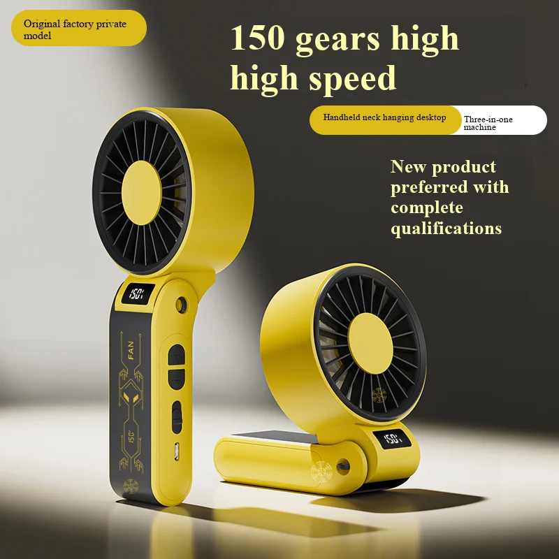 

High-Speed Portable Handheld Mini Fan with Long Battery Life Foldable Tabletop Neck-Hanging USB Charging Fan for On-the-Go Cool