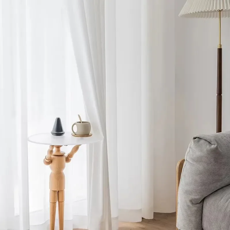 S Fold Wave White Tulle Customized Quality Window Sheer Curtains for Living Room Bedroom Decor Voile Yarn Luxury Chiffon창문커텐