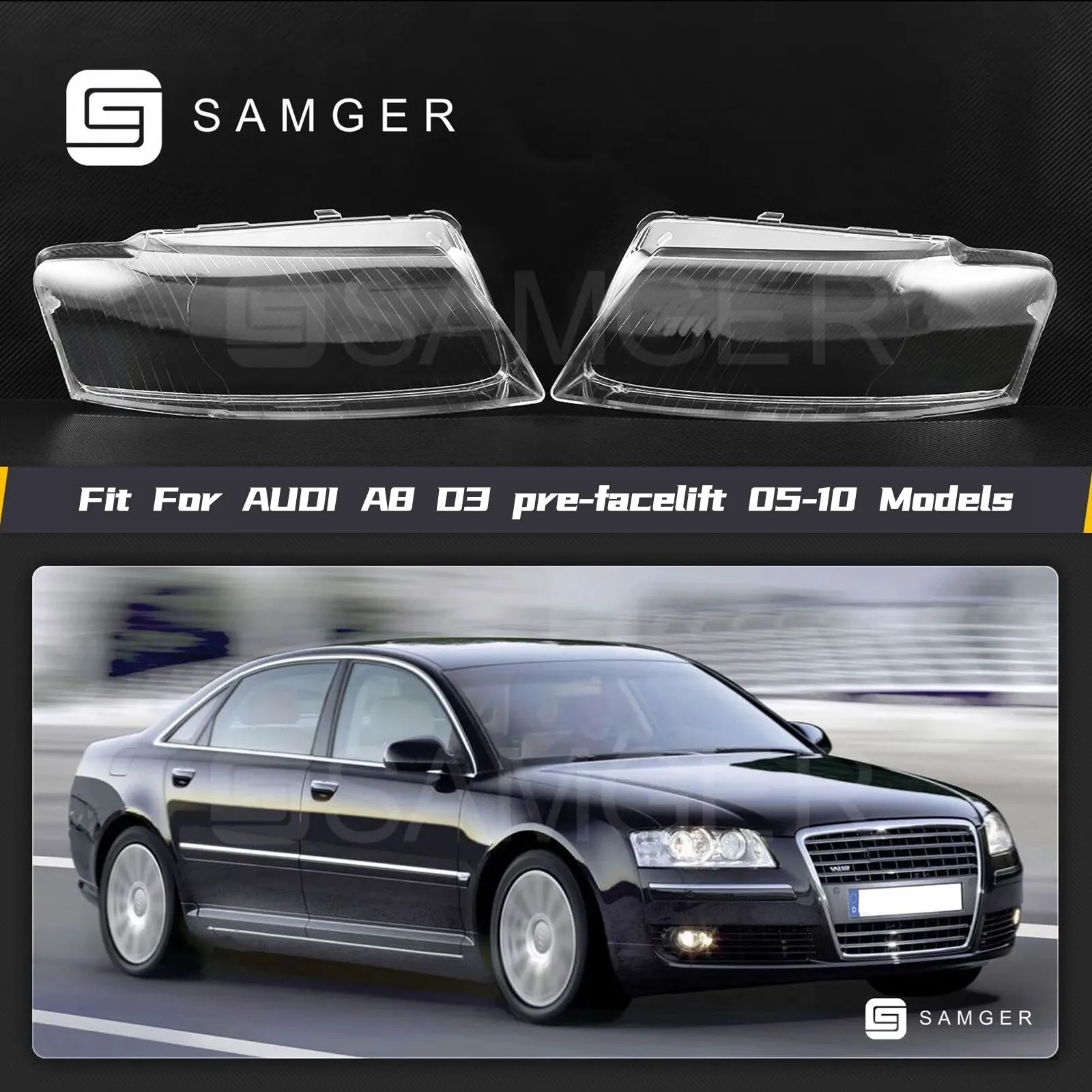 

1 Audi A8 D3 2002 - 2009 Прозрачные фары Корпус Автомобильные стеклянные фары