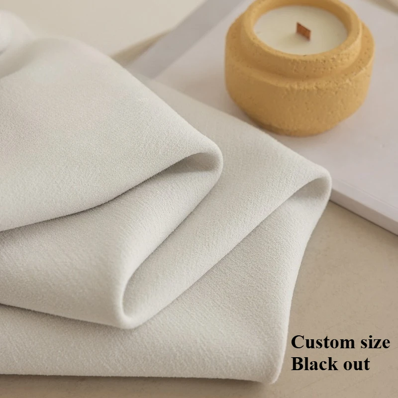 

Curtains for Living Dining Room Bedroom Blackout Luxury Custom Size European AB Herringbone Cashmere Chenier Shading Cream Wind