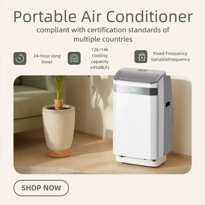 2026Portable 14000 BTU High-Cooling Capacity Plastic Mobile Air Conditioner for Home Office Hotel Use Convenient Unit with Low