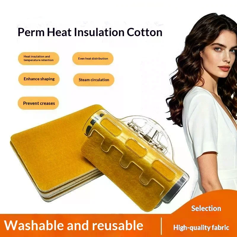 10pcs Salon Hair Perming /Thermal Insulation Cotton Pad Patch Curl Wave Hair Lock Temperature, Washable Reusable Styling Tool