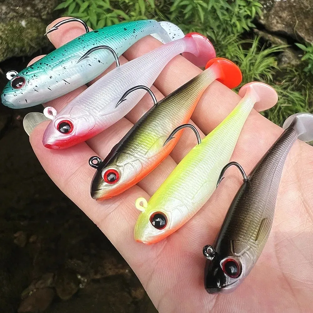 

1pcs Soft T-Tail Swimbait Fishing Lure 6.5cm 6g / 9cm 12g Weighted Paddle Tail Bait for Bass Pike Perch Walleye