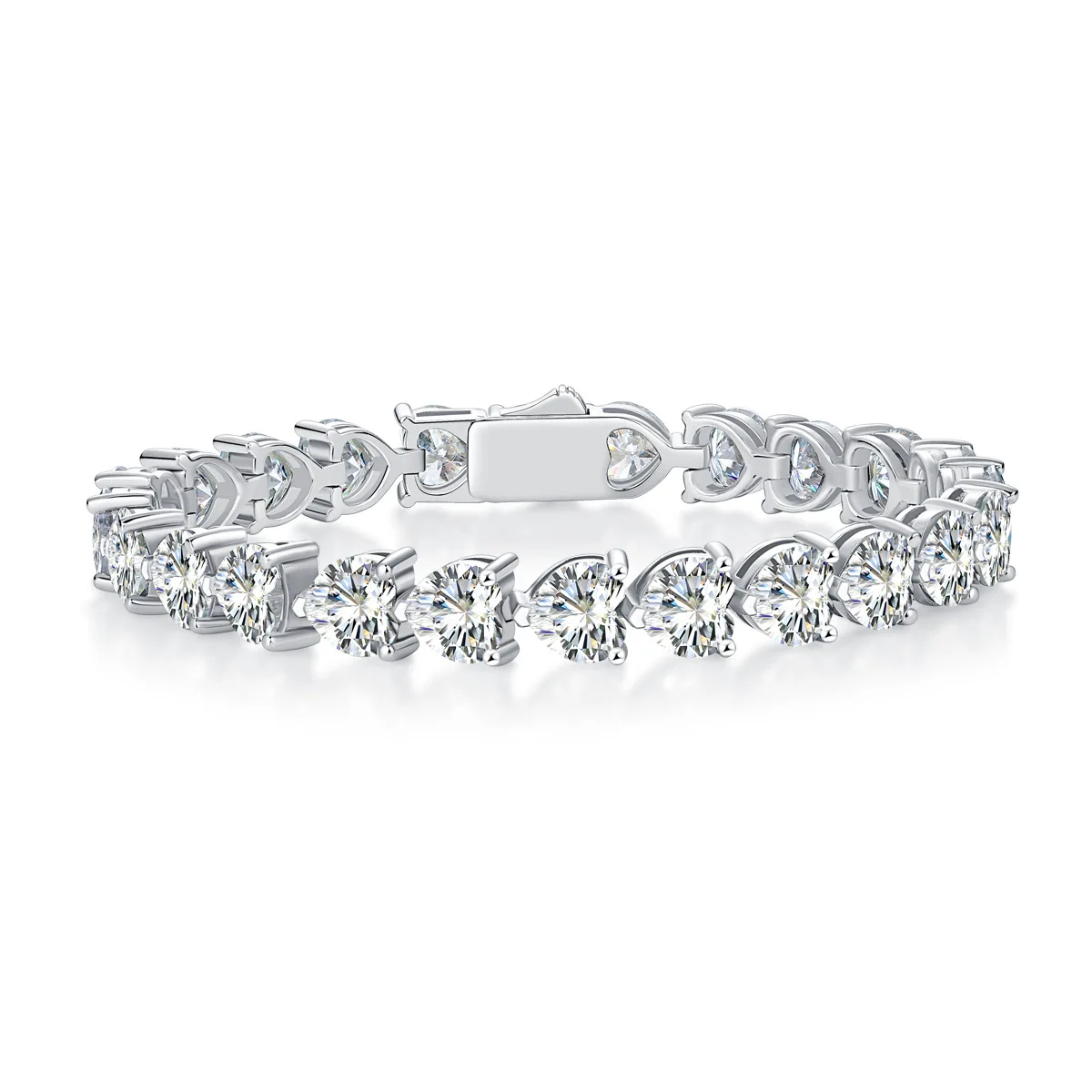 Exquisite Round Cut Moissanite Tennis Bracelet S925 Silver Luxury Fashion Jewelry for Women Daily Party Wear