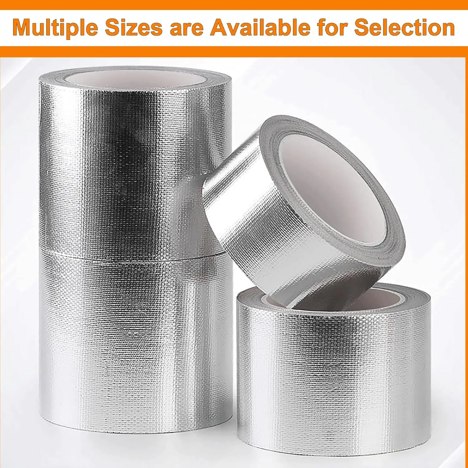 Pipe Duct Insulation Tape Glass Fiber Cloth Aluminum Foil Tape Heat Reflective Manifold Downpipe Bandage Silver Adhesive Tapes